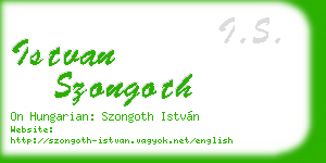 istvan szongoth business card